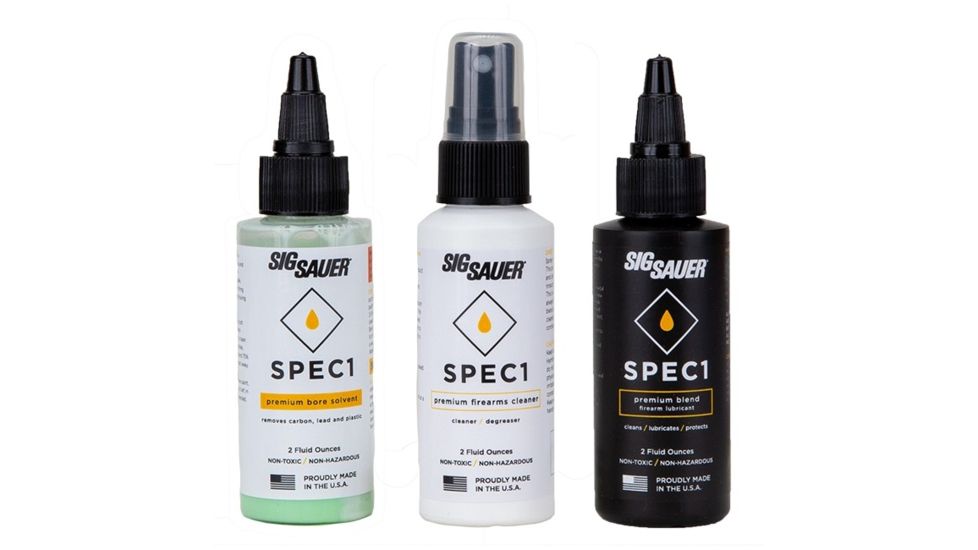 SIG SAUER Combo Pack, 2Oz Lubricant, Bore Solvent, Firearm Degreaser, Black, Small, SPEC1-2OZ-COMBOPACK