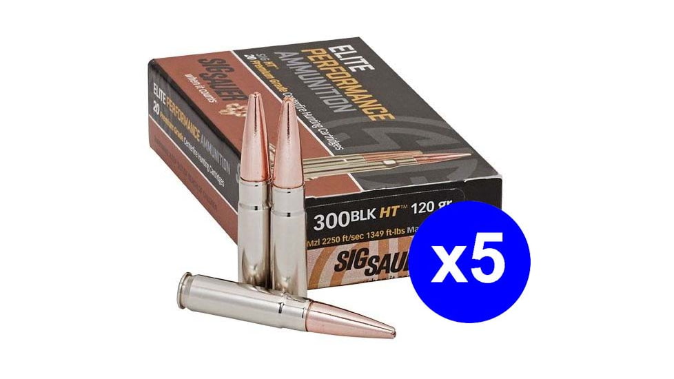 SIG SAUER Elite Hunting Solid Copper .300 AAC Blackout 120 grain Open Tip Match Brass Cased Centerfire Rifle Ammo
