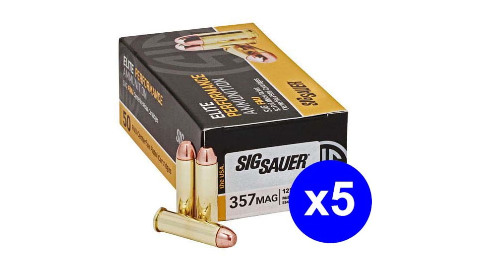 SIG SAUER Elite Performance .357 Magnum 125 grain Full Metal Jacket Brass Cased Centerfire Pistol Ammo