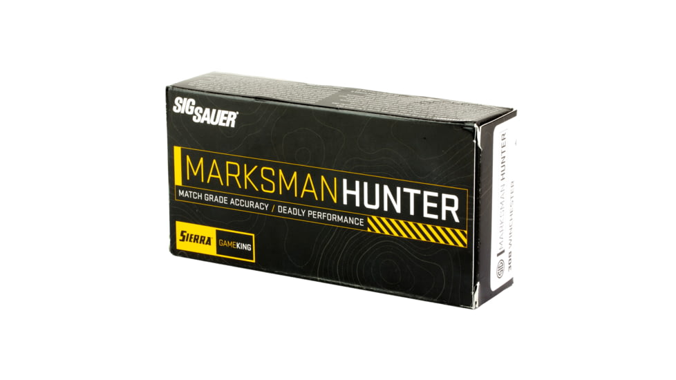 SIG SAUER Marksman Hunter .308 Win 165 Grain Sierra Gameking Brass Cased Centerfire Rifle Ammo, 20 Rounds, E308GK165-20