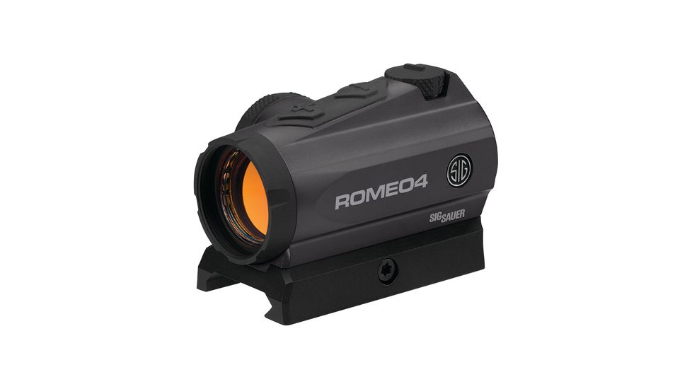 SIG SAUER Romeo4 Compact Red Dot Sight 1x20mm 2 MOA Reticle Low Profile w/ Torx Mounts Graphite Finish, SOR42001