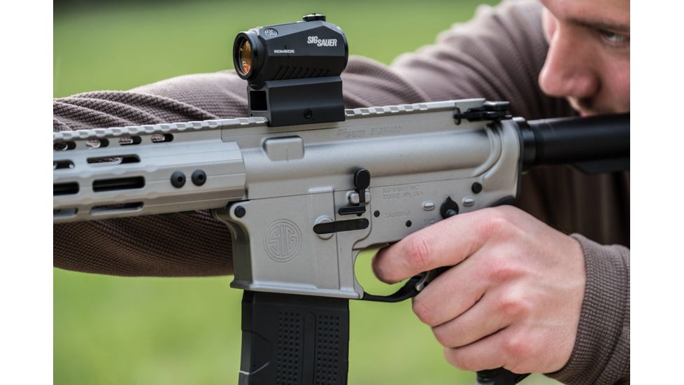 SIG SAUER ROMEO5 1x20mm Red Dot Sight, 2 MOA Red Dot Reticle, 65 MOA Circle Dot, 1 x AAA Battery, Matte, Black, SOR52102, EDEMO5