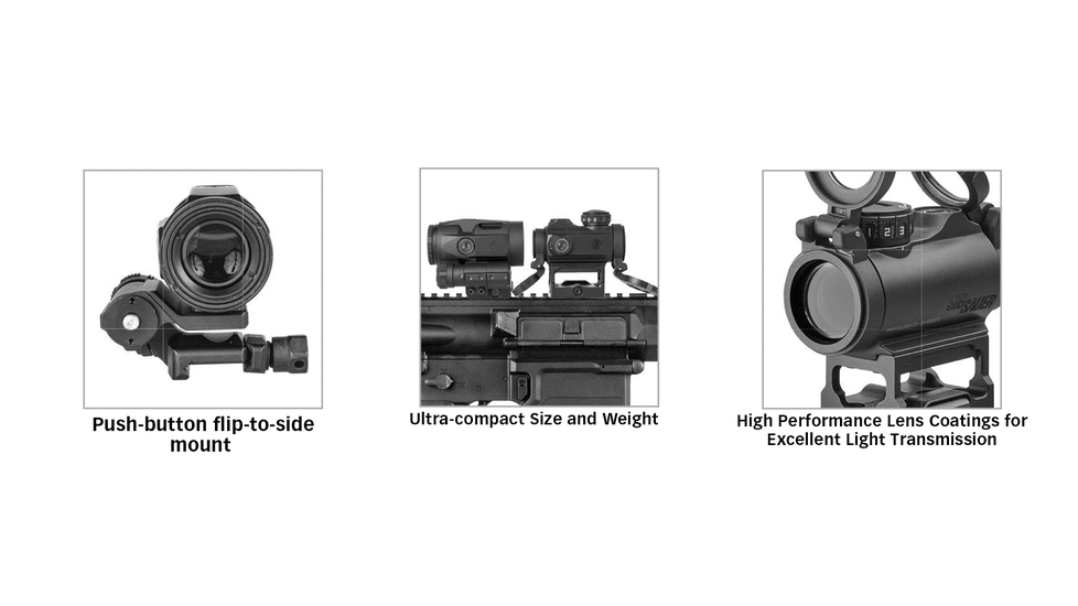 SIG SAUER Romeo-MSR 1x20mm Compact Red Dot Sight and Juliet5 5x Micro Magnifier Combo, Black, SORJ72501