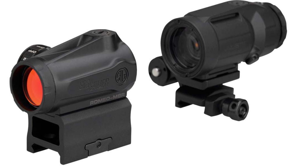 SIG SAUER ROMEO-MSR Gen 2 1x20mm Reflex Red Dot Sight and JULIET5 Micro 5x24mm Magnifier Combo Kit, Black, SORJMSR501