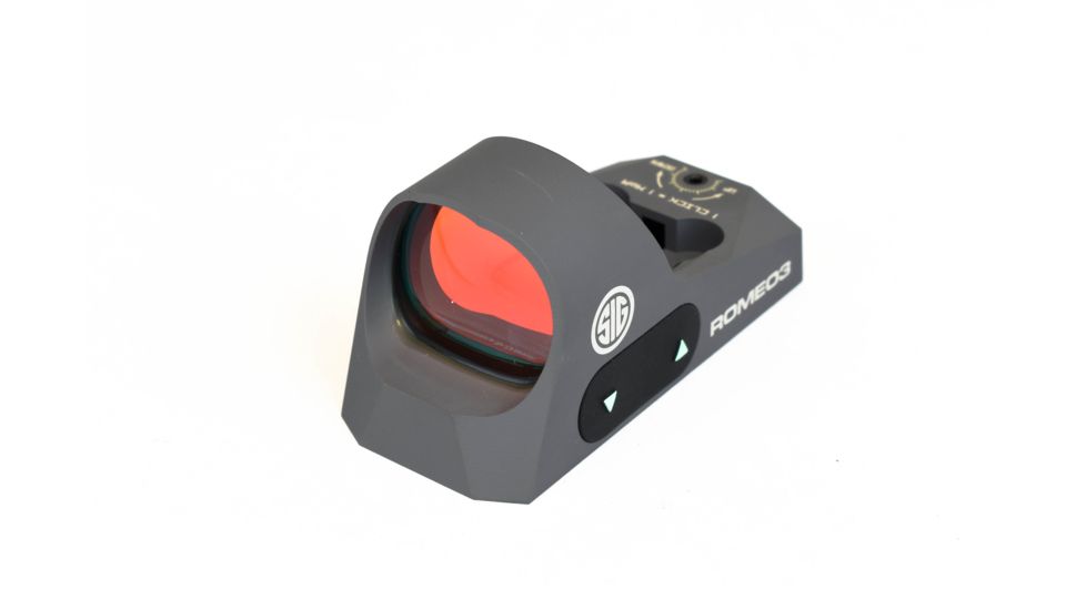 Sig Romeo 3 Miniature 1x25mm Reflex Sight w/ Riser, 3 MOA Red Dot Reticle, Graphite SOR31002