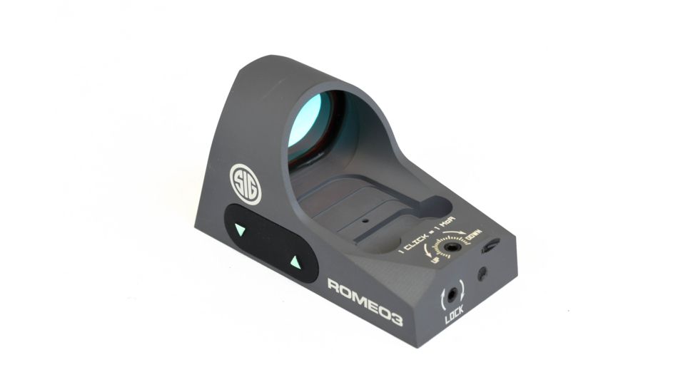 Sig Romeo 3 Miniature 1x25mm Reflex Sight w/ Riser, 3 MOA Red Dot Reticle, Graphite SOR31002