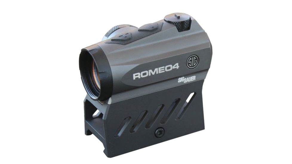 SIG SAUER Romeo4DR Compact Red Dot Sight, 1X20mm, 2 MOA Red Dot 65 MOA Circle Dot, 0.5 MOA Adj, CR2032, M1913, Graphite, NSN N, SOR41111