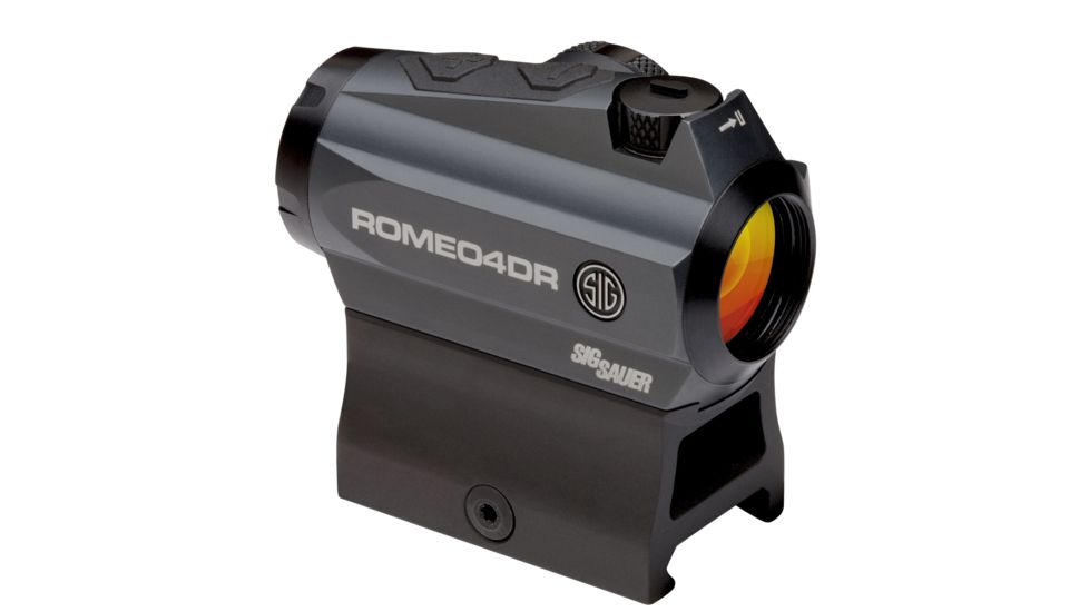 SIG SAUER Romeo4DR Compact Red Dot Sight, 1X20mm, 2 MOA Red Dot 65 MOA Circle Dot, 0.5 MOA Adj, CR2032, M1913, Graphite, NSN N, SOR41111