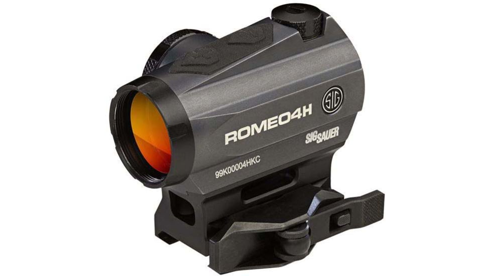 SIG SAUER Romeo4H Red Dot Sight,Green Horse Shoe Dot, 0.5 MOA Adj, Side Battery, Torx And Qr Mounts, Graphite, NSN N, SOR43013