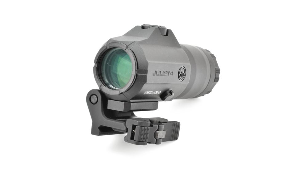SIG SAUER Romeo4H Red Dot Sight, Ballistic Circle Dot, Qr Mount, Juliet4 4x Magnifier, Black, Medium, SORJ43111