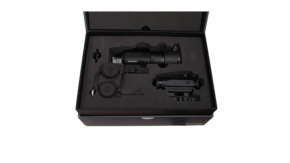 SIG SAUER Romeo4H Red Dot Sight, Ballistic Circle Dot, Qr Mount, Juliet4 4x Magnifier, Black, Medium, SORJ43111