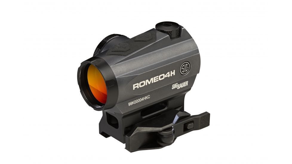 DEMO, SIG SAUER Romeo4H Red Dot Sight,Green Horse Shoe Dot, 0.5 MOA Adj, Side Battery, Torx And Qr Mounts, Graphite, NSN N, SOR43013