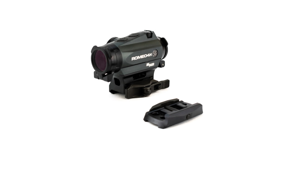 SIG SAUER Romeo4H Red Dot Sight,Green Horse Shoe Dot, 0.5 MOA Adj, Side Battery, Torx And Qr Mounts, Graphite, NSN N, SOR43013