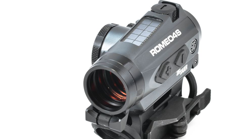 SIG SAUER Romeo4S Solar RDS, Ballistic Circle Plex Reticle, .5 MOA, Solor/Side Mount Battery, Torx And QR Mounts, SOR43022
