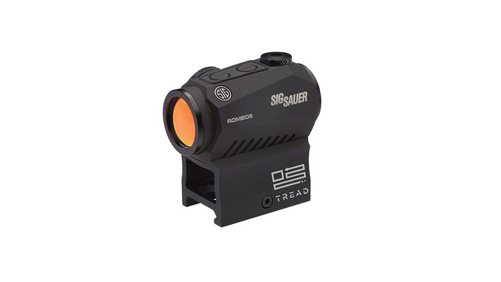 SIG SAUER Romeo5 1x20mm Compact Red Dot Sight Optimized for TREAD, 2 MOA Red Dot, 0.5 MOA ADJ, M1913, TREAD LOGO, Black SOR52010