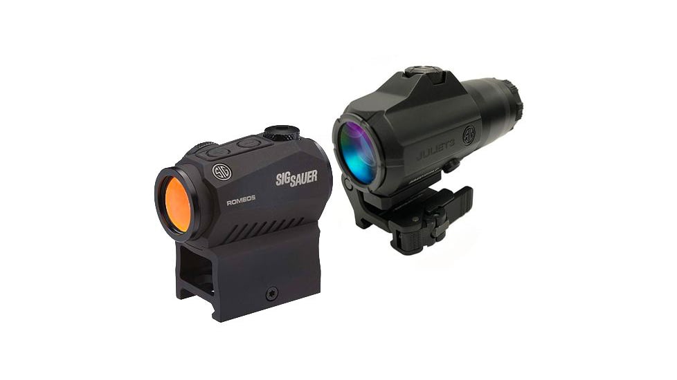 SIG SAUER ROMEO5 Gen 2 1x20mm Reflex Red Dot Sight and JULIET3 Micro 3x22mm Magnifier Combo Kit, Black, SORJ5101
