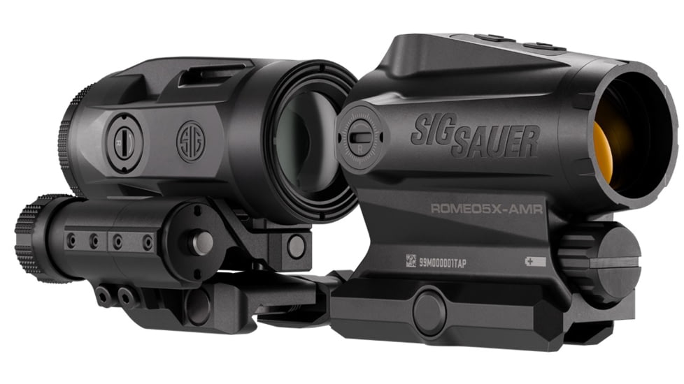 Sig Sauer ROMOEO 5X-AMR and Juliet 3-AMR, Red Dot and Compact Magnifier Combo, 3X Magnification, 65 MOA Circle with 2 MOA Dot, Matte Finish, Black, Fits Picatinny Rail SORJ5XAMR01