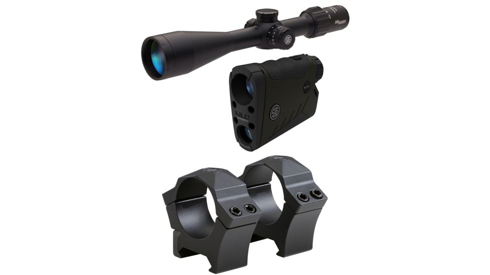 SIG SAUER Sierra3BDX Riflescope, 6.5-20x52mm, 30mm Tube, Second Focal Plane, BDX-R1 Digital Reticle, Black w/ SIG SAUER KILO2400BDX Laser Rangefinder and FREE SIG SAUER Alpha Hunting Riflescope Rings
