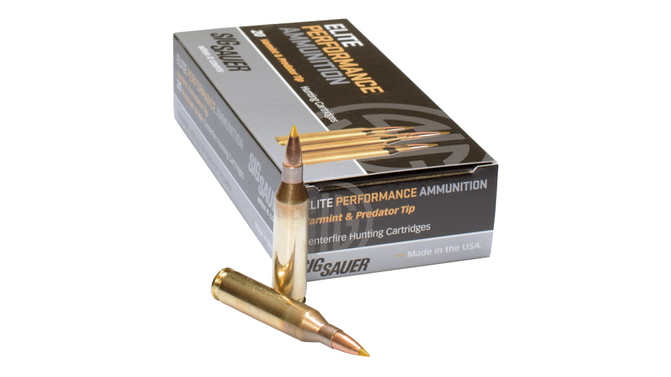 SIG SAUER SIG Hunting Rifle Ammo .243 Winchester 90 grain Controlled Expansion Tip Brass Cased Centerfire Rifle Ammo, 20 Rounds, E243TH2-20