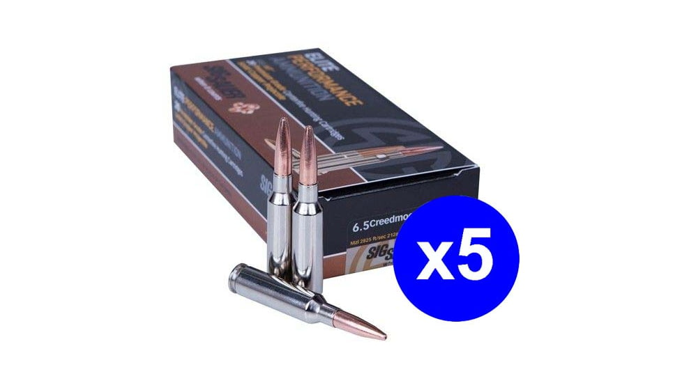 SIG SAUER SIG Hunting Rifle Ammo 6.5 Creedmoor 120 grain Hunting Tipped Brass Cased Centerfire Rifle Ammo