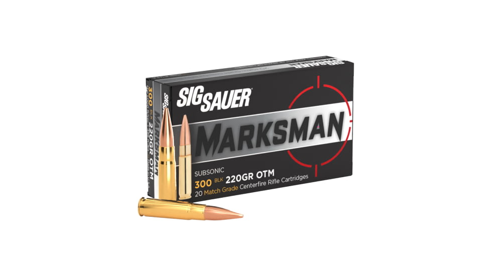SIG SAUER 300 BLK 220 Grain Match Brass Cased Rifle Ammunition