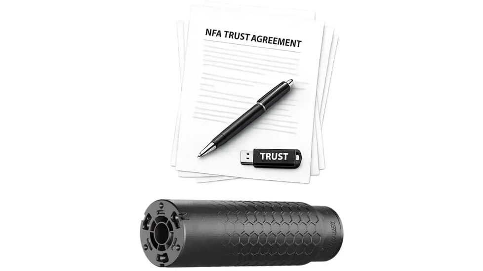 SIG SAUER HEXIUM556INC TI DT 5.56x45mm NATO Suppressor, 1.75x5.9 in, Black, w/ NFA Trust Registration, 100000232153-KIT1