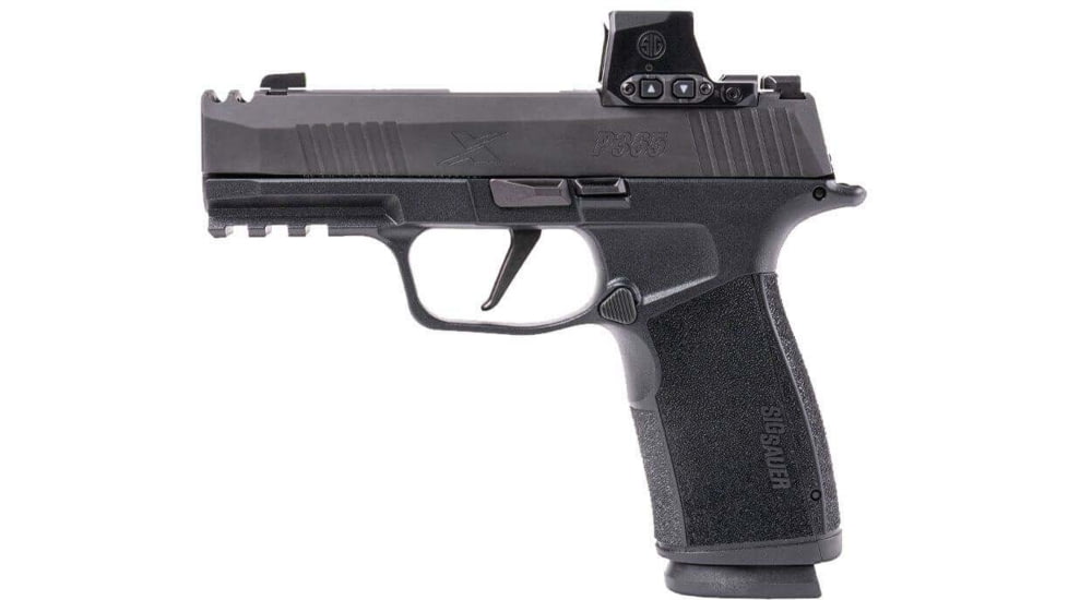 SIG SAUER P365X Macro Comp Semi Auto Pistol, 9mm Luger, 3.1 in Barrel, ROMEO-X COMPACT w/ XRAY3 Day/Night Sights, Polymer Black Frame, Polymer Grip, 2-Mag, 17 Round Capacity, 365XCA-9-COMP-RXX