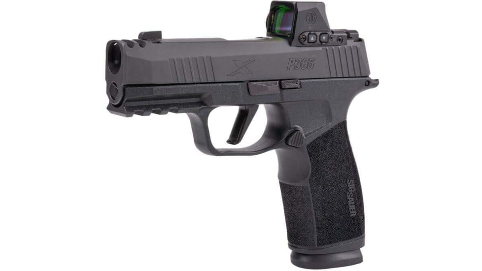 SIG SAUER P365X Macro Comp Semi Auto Pistol, 9mm Luger, 3.1 in Barrel, ROMEO-X COMPACT w/ XRAY3 Day/Night Sights, Polymer Black Frame, Polymer Grip, 2-Mag, 17 Round Capacity, 365XCA-9-COMP-RXX