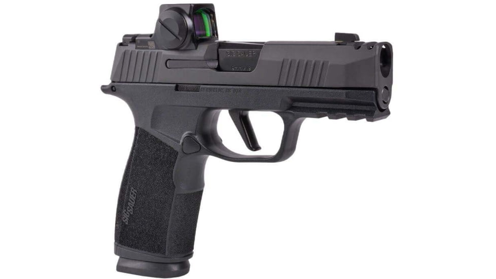 SIG SAUER P365X Macro Comp Semi Auto Pistol, 9mm Luger, 3.1 in Barrel, ROMEO-X COMPACT w/ XRAY3 Day/Night Sights, Polymer Black Frame, Polymer Grip, 2-Mag, 17 Round Capacity, 365XCA-9-COMP-RXX