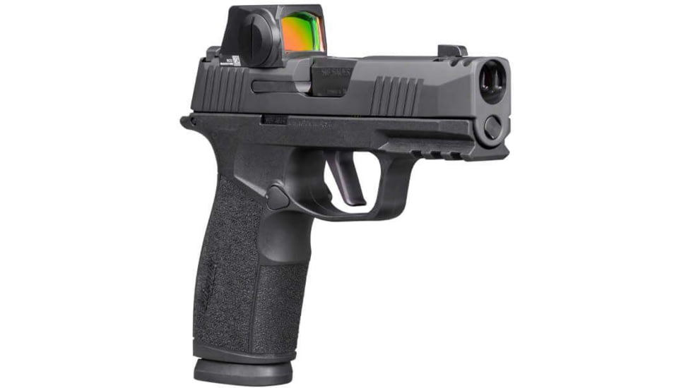 SIG SAUER P365X Macro Comp Semi Auto Pistol, 9mm Luger, 3.1 in Barrel, ROMEO-X COMPACT w/ XRAY3 Day/Night Sights, Polymer Black Frame, Polymer Grip, 2-Mag, 17 Round Capacity, 365XCA-9-COMP-RXX