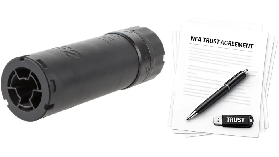 SIG SAUER SLHC Compact INC QD 7.62x39mm Suppressor, 1.67x5.24 in, Black, w/ NFA Trust Registration, 100000231882-KIT1