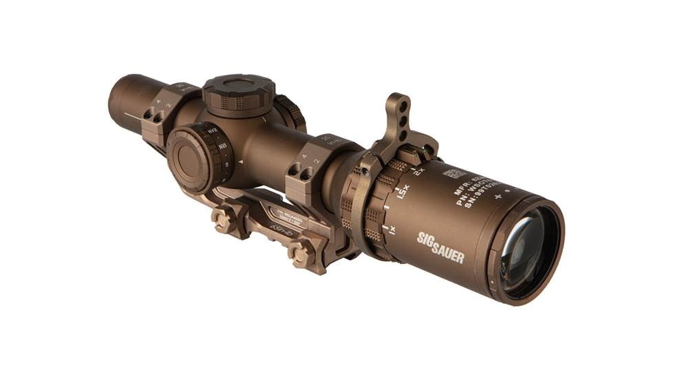 SIG SAUER Tango 6T DVO 1-6x24mm FFP Rifle Scope, Illuminated Reticle w/Alpha 4 1.535 Mount, FDE, SOT61DVO