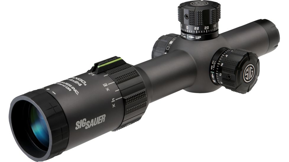 SIG SAUER Tango4 5.56mm/7.62mm 1-4x24 30mm Tube Tactical Rifle Scope w/Illuminated Horseshoe Dot Glass Reticle, Graphite SOT41001