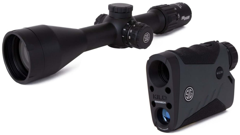 SIG SAUER KILO2200BDX 7x25 Rangefinder &amp; SIERRA3BDX 4.5-14x50 Riflescope Kit, Circle &amp; Milling Grid Reticle, MOA, Black, SOK22BDX01