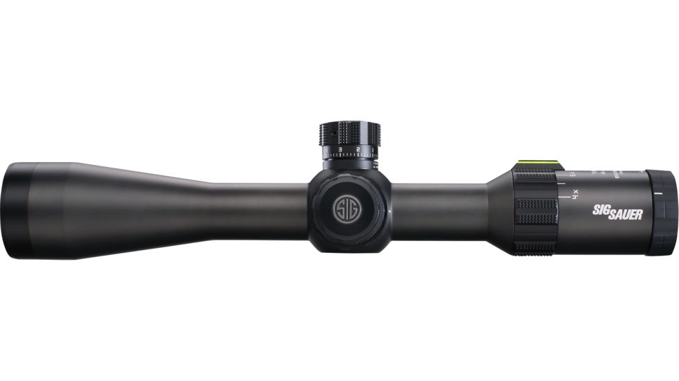 SIG SAUER Tango4 3-12x42 30mm Tube Tactical Rifle Scope w/Illuminated Horseshoe Dot Glass Reticle, 0.2 MRAD Adjustments, Graphite SOT43002