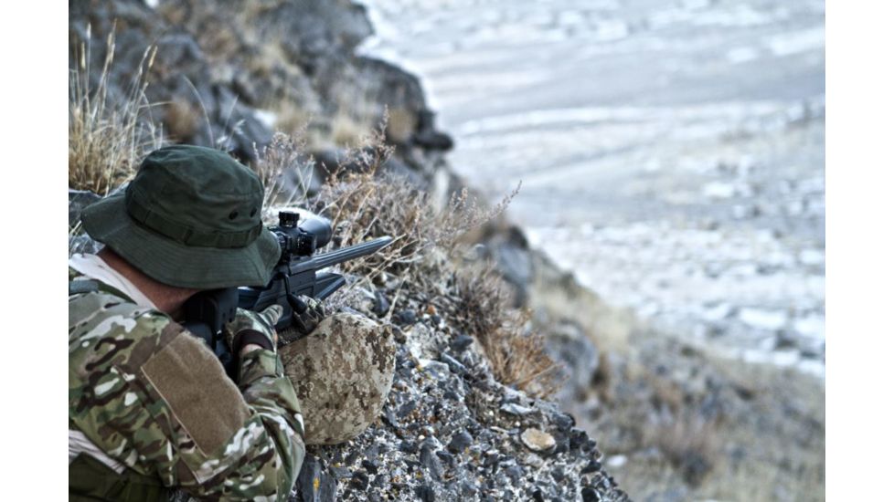 SIG SAUER Tango4 3-12x42 30mm Tube Tactical Rifle Scope w/Illuminated Horseshoe Dot Glass Reticle, 0.2 MRAD Adjustments, Graphite SOT43002