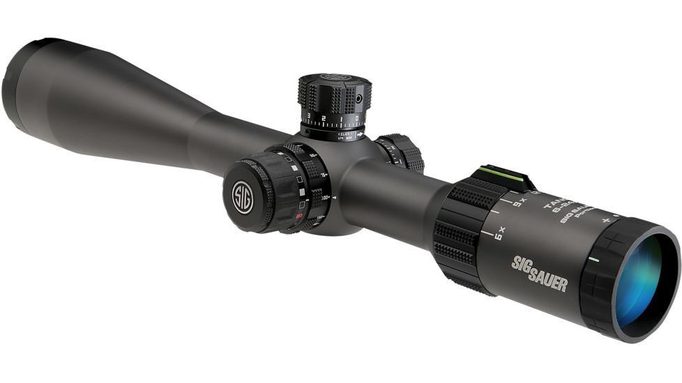 SIG SAUER Tango4 6-24x50 30mm Tube Tactical Rifle Scope w/Illuminated Glass Reticle, 0.25 MOA Adjustments, Graphite SOT46001
