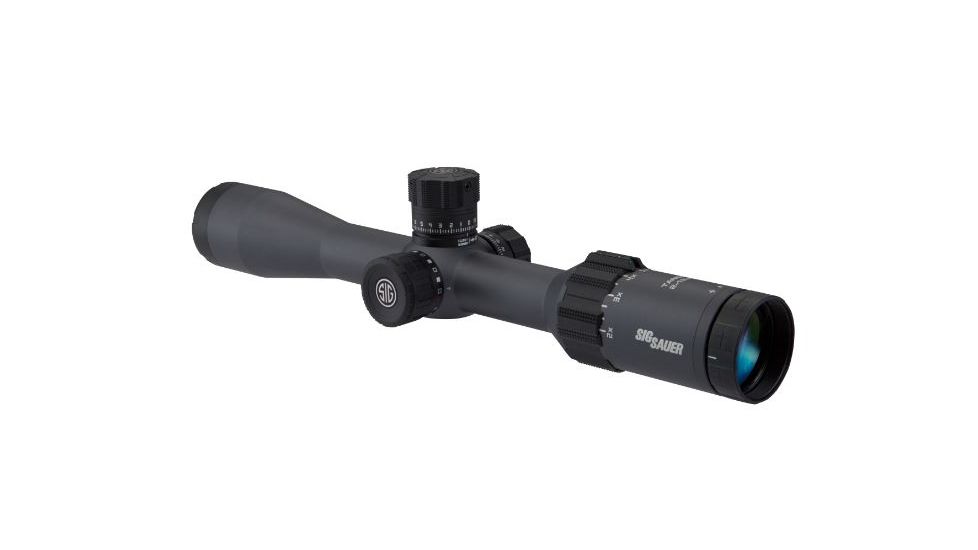 SIG SAUER Tango6 30mm Tube Tactical 2-12x40mm Rifle Scope w/MOA Milling Illuminated Glass Reticle, 0.25 MOA Adjustments, Graphite SOT62001