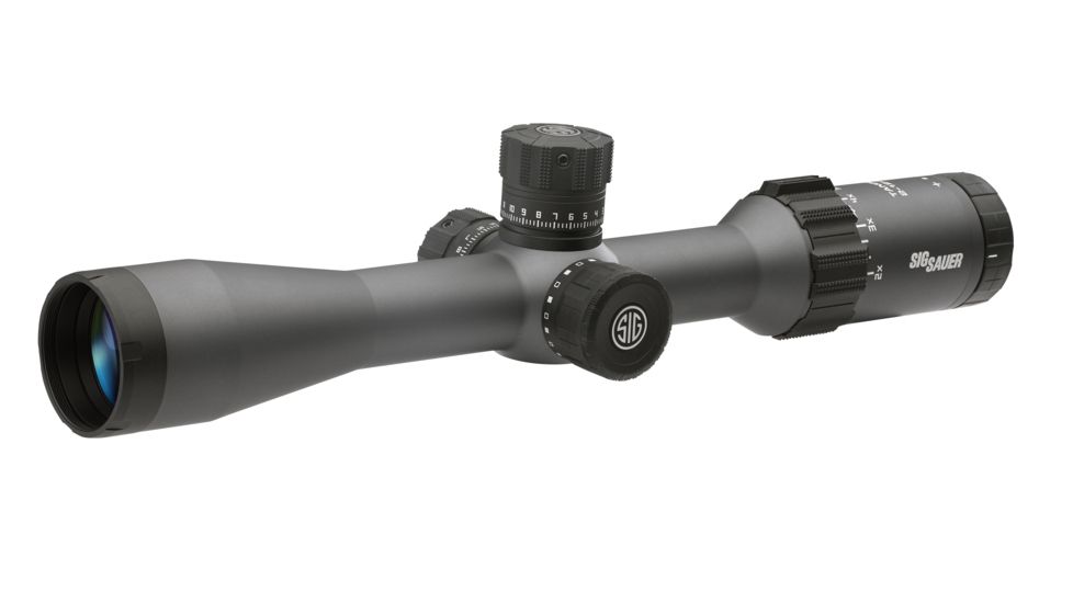 SIG SAUER Tango6 30mm Tube Tactical 2-12x40mm Rifle Scope w/MOA Milling Illuminated Glass Reticle, 0.25 MOA Adjustments, Graphite SOT62001