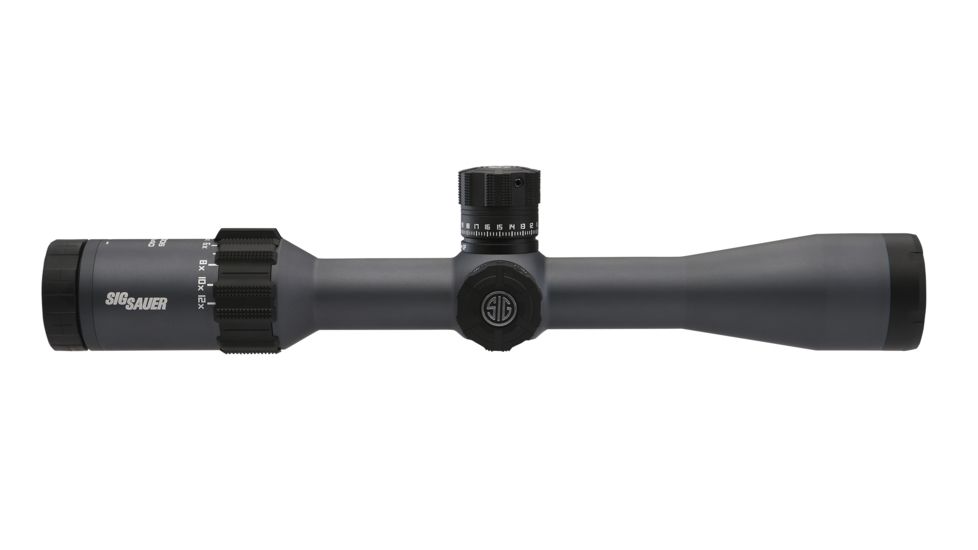 SIG SAUER Tango6 30mm Tube Tactical 2-12x40mm Rifle Scope w/MOA Milling Illuminated Glass Reticle, 0.25 MOA Adjustments, Graphite SOT62001