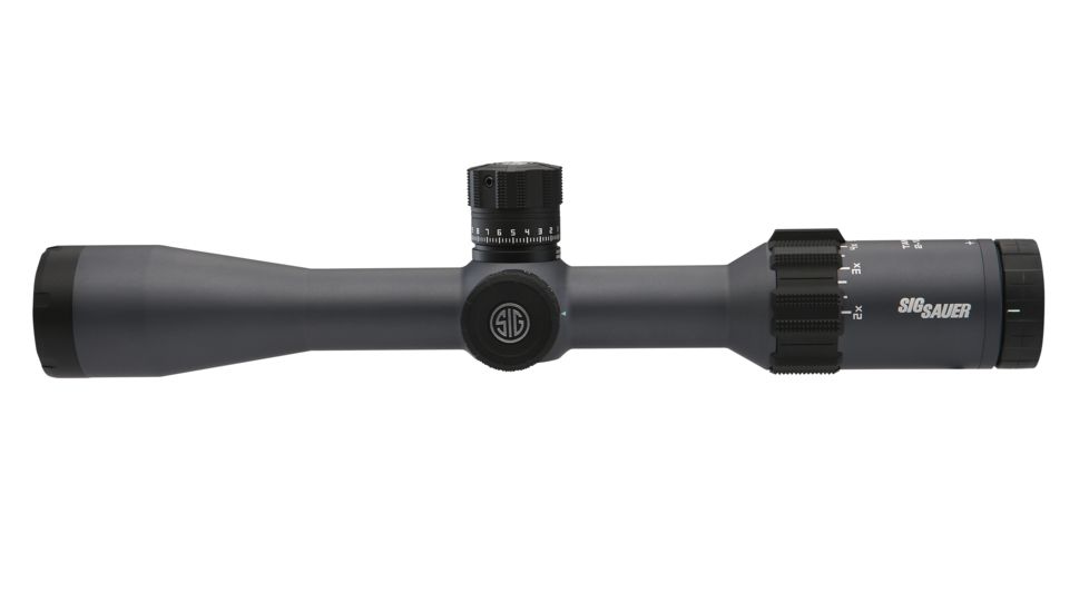 SIG SAUER Tango6 30mm Tube Tactical 2-12x40mm Rifle Scope w/MOA Milling Illuminated Glass Reticle, 0.25 MOA Adjustments, Graphite SOT62001