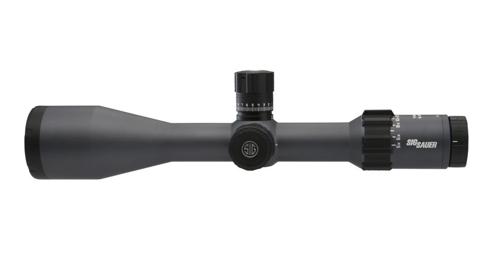 SIG SAUER Tango6 5-30x56 34mm Tube Tactical Rifle Scope w/Illuminated Glass Reticle, 0.1 MRAD Adjustments, Graphite SOT65002