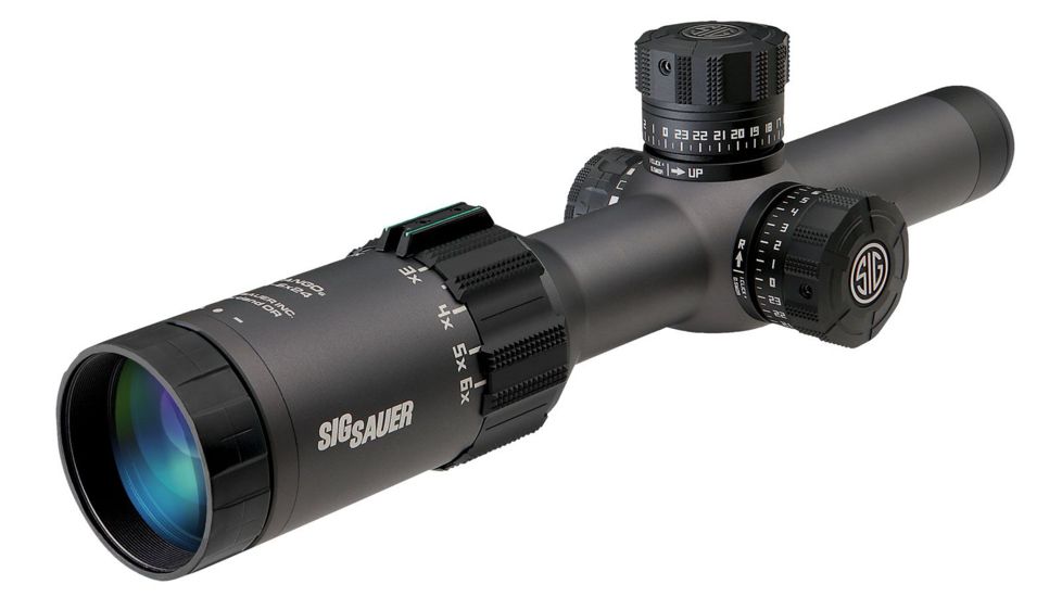 SIG SAUER Tango6 Rifle Scope, 1-6X24mm, 30mm, SFP, Hellfire 3 Gun Illuminated Reticle, Graphite, SOT61018