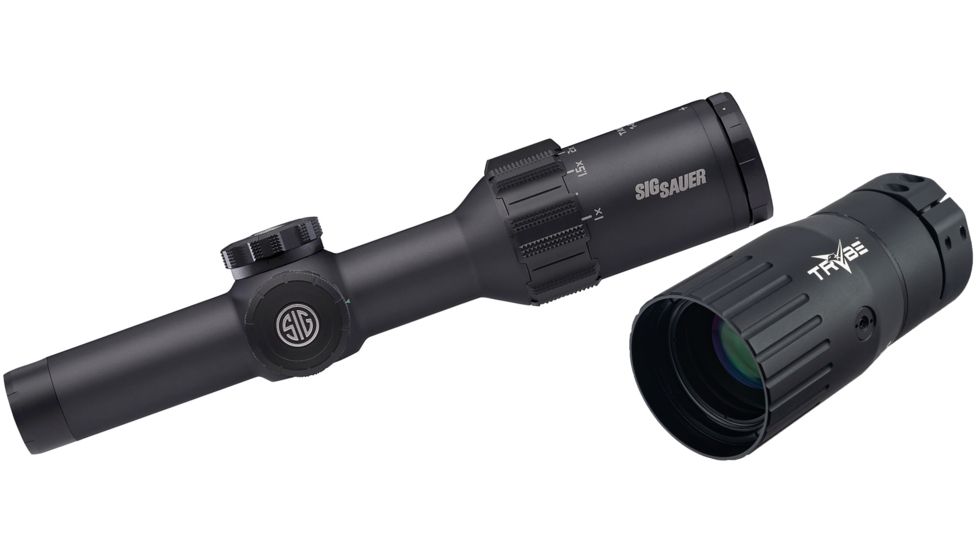 SIG SAUER Tango6 Rifle Scope, 1-6X24mm, 30mm, FFP, 300 Blackout Horseshoe Dot Illuminated Reticle, Black, SOT61112 with Trybe Optics Enhancer