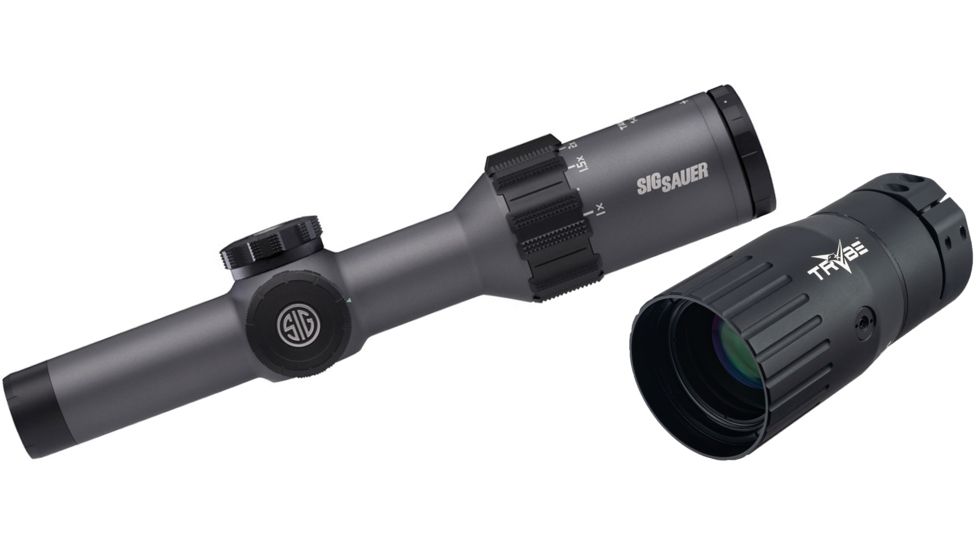 SIG SAUER Tango6 Rifle Scope, 1-6X24mm, 30mm, FFP, 300 Blackout Horseshoe Dot Illuminated Reticle, Graphite, SOT61012 with Trybe Optics Enhancer