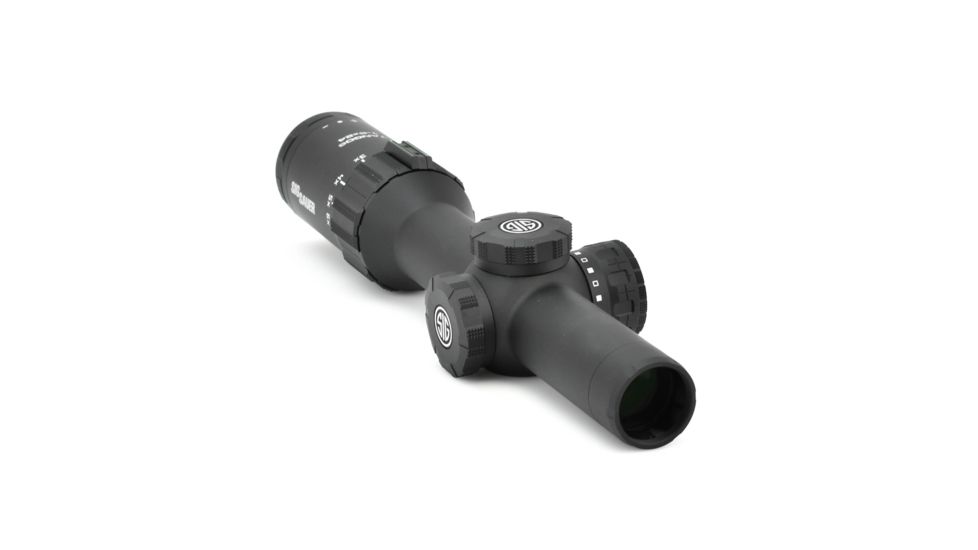 SIG SAUER Tango6 Rifle Scope, 1-6X24mm, 30mm, FFP, 5.56/7.62 Horseshoe Dot Illuminatedinated Reticle, Black, SOT61111