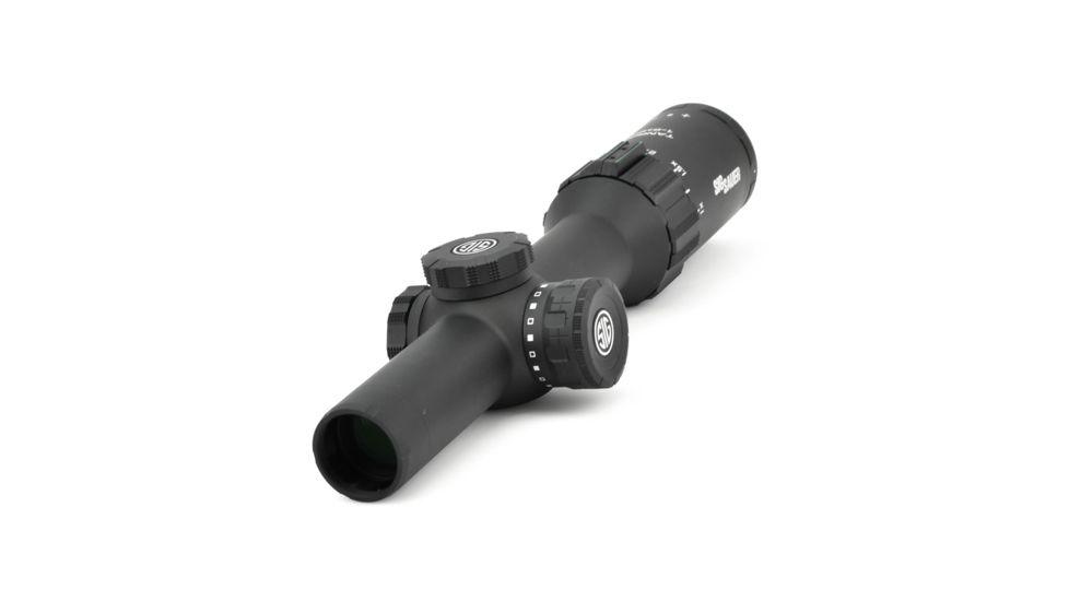 SIG SAUER Tango6 Rifle Scope, 1-6X24mm, 30mm, FFP, 5.56/7.62 Horseshoe Dot Illuminatedinated Reticle, Black, SOT61111