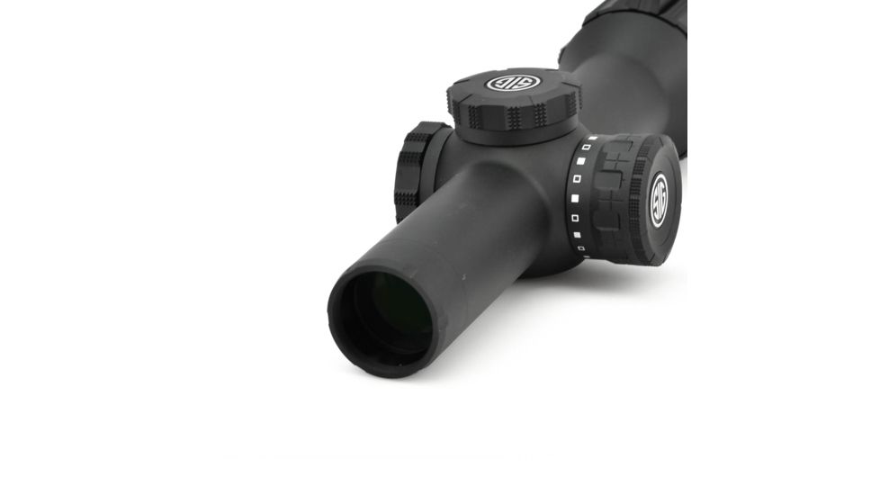 SIG SAUER Tango6 Rifle Scope, 1-6X24mm, 30mm, FFP, 5.56/7.62 Horseshoe Dot Illuminatedinated Reticle, Black, SOT61111
