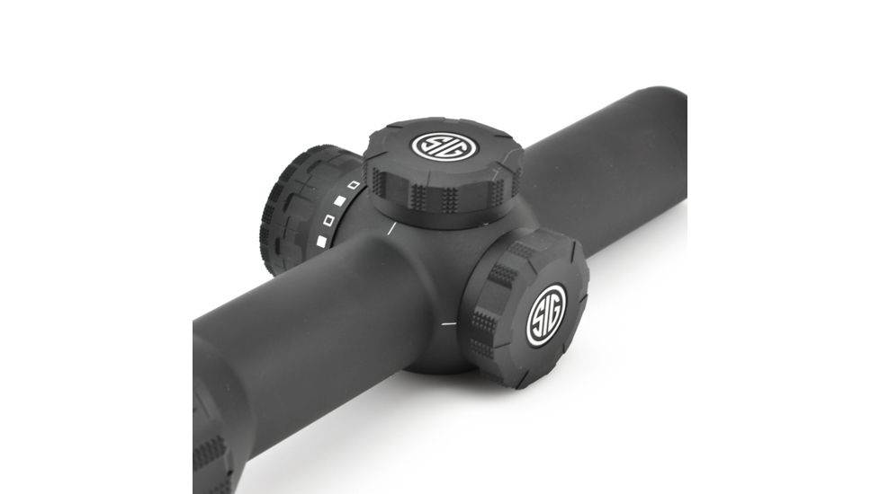 SIG SAUER Tango6 Rifle Scope, 1-6X24mm, 30mm, FFP, 5.56/7.62 Horseshoe Dot Illuminatedinated Reticle, Black, SOT61111