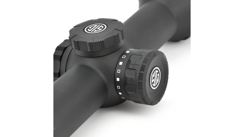 SIG SAUER Tango6 Rifle Scope, 1-6X24mm, 30mm, FFP, 5.56/7.62 Horseshoe Dot Illuminatedinated Reticle, Black, SOT61111